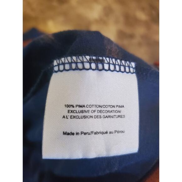 Tory Burch striped Pima cotton t shirt lightweight with Logo! Medium - Picture 5 of 6